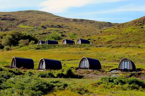 Staycations will be popular again with travellers in 2023. Pods at The Bracken Hide Hotel near Portree, Isle of Skye. Pic: Contributed
