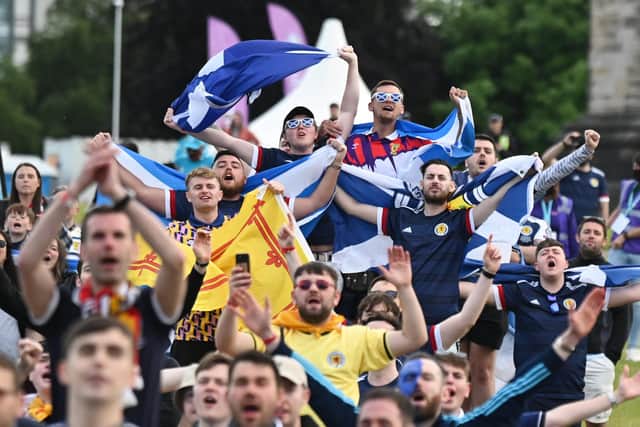 Scotland supporters react at the fanzone on Glasgow Green as Scotland took on Croatia. Picture: John Devlin