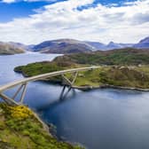 Kylesku Bridge in Sutherland, which sits on the North Coast 500. A police operation caught a driver travelling at 117mph on the tourist route at the weekend, although the exact location of the patrol has not been revealed. Picture: Richard Wiseman/Flickr/CC