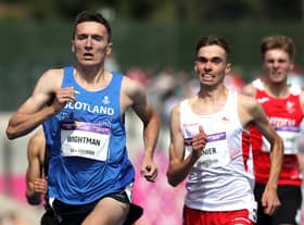 Jake Wightman wins his Men's 1500m heat at the Alexander Stadium in Birmingham. (Photo by Michael Steele/Getty Images)