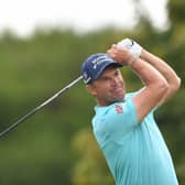 Padraig Harrington tees off at the third in the first round of The Senior Open Presented by Rolex at Gleneagles. Picture: Mark Runnacles/Getty Images.