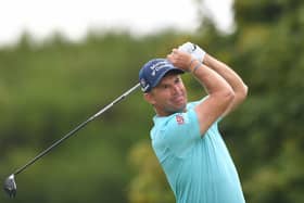 Padraig Harrington tees off at the third in the first round of The Senior Open Presented by Rolex at Gleneagles. Picture: Mark Runnacles/Getty Images.
