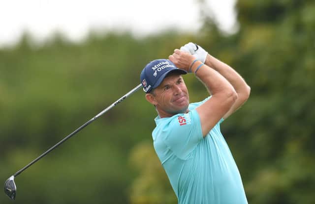 Padraig Harrington tees off at the third in the first round of The Senior Open Presented by Rolex at Gleneagles. Picture: Mark Runnacles/Getty Images.