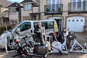 Oleg Dmitriev of Sunflower Scotland, drove from Edinburgh to eastern Ukraine to donate exercise machinery to a new rehabilitation centre from military veterans.