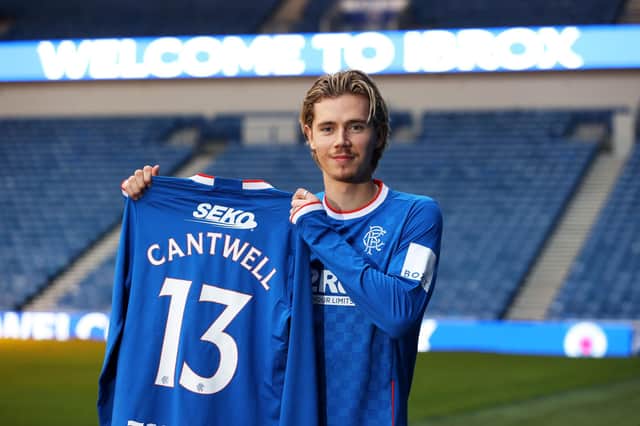 Todd Cantwell is unveiled as a Rangers player at Ibrox Stadium, on January 24, 2023, in Glasgow, Scotland. (Photo by Craig Williamson / SNS Group)