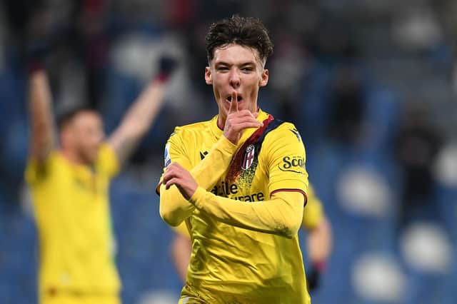 Bologna star Aaron Hickey has opted out of playing for Scotland Under-21s. (Photo by Alessandro Sabattini/Getty Images)