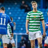 A dejected Kristoffer Ajer at the end of Celtic's defeat at Ibrox on Saturday that has he admits has left Neil Lennon's men requiring to win all of their remaining 19 Premiership games to overhaul Steven Gerrard's runaway league leaders. (Photo by Alan Harvey / SNS Group)