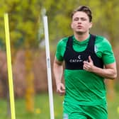 Scott Allan during a Hibs training session. Photo by Ross Parker / SNS Group