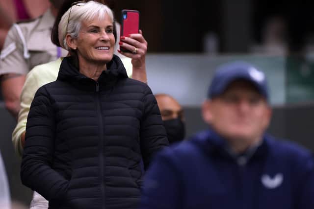 Judy Murray in the stands after watching Andy Murray win his Gentlemen's Singles second round match against Oscar Otte. Picture: Steven Paston/PA Wire