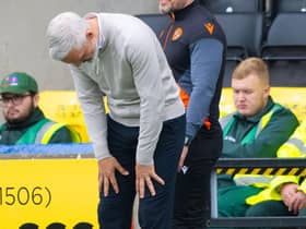 Jim Goodwin is dejected during Dundee United's 2-1 loss at Livingston. (Photo by Paul Devlin / SNS Group)