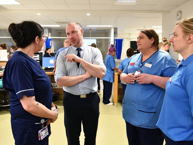 From left is senior charge nurse Joanne Auld, Health Secretary Neil Gray, deputy charge nurse Siobhan Griffin and clinical nurse educator Hannah Spruce at Forth Valley Royal Hospital.