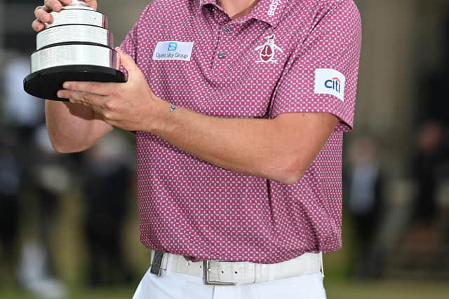 Cameron Smith holds the Claret Jug after winning the 150th Open at St Andrews. Picture: Ian Rutherford