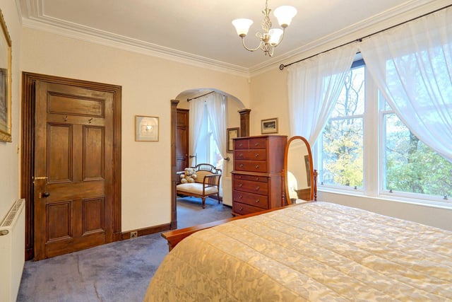 One of the eight bedrooms