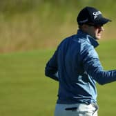Russell Knox reacts on the 10th green during the first round of the Genesis Scottish Open at The Renaissance Club in East Lothian. Picture: Andrew Redington/Getty Images.