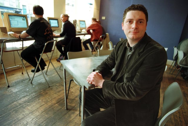 Minecraft creator Chris Van der Kuyl pictured at Cyberia internet cafe in Edinburgh, which was Scotland's first web cafe when it opened in 1995.