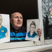 Donald Dickson has created more than 100 portraits of NHS staff by way of thanks after six months in hospital. Picture: John Devlin
