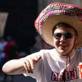 A Rangers fan in Sevillie ahead of Wednesday's UEFA Europa League Final