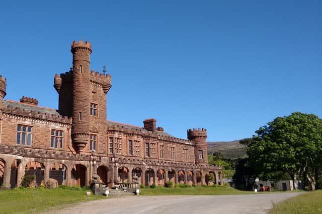Kinloch Castle on the Isle of Rum has been boarded up since 2013 with a new owner sought for the building. PIC: Contributed.