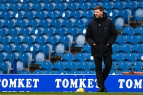 Steven Gerrard looks on as his Rangers side defeat Aberdeen 4-0 to open up an 11-point lead at the top of the Premiership table. (Photo by Craig Foy / SNS Group)