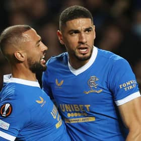 Rangers' Kemar Roofe (left) with Leon Balogun.