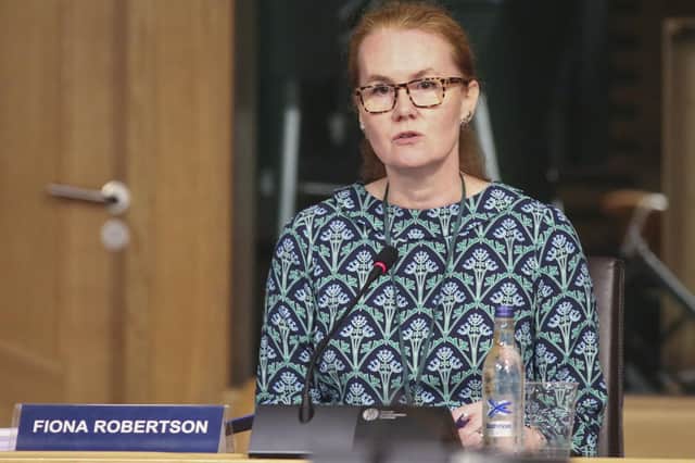 Fiona Robertson, chief executive of the Scottish Qualifications Authority, appearing in front of MSPs.