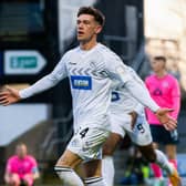 Josh Mullin, on loan from Livingston, scored a double as Ayr United defeated Raith Rovers. (Photo by Ewan Bootman / SNS Group)