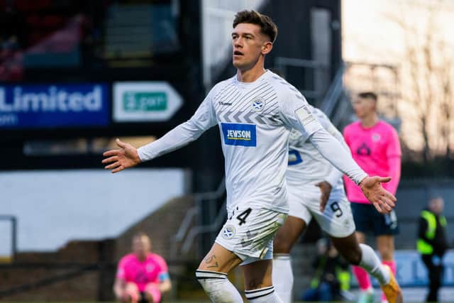 Josh Mullin, on loan from Livingston, scored a double as Ayr United defeated Raith Rovers. (Photo by Ewan Bootman / SNS Group)