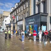 People queue outside the flagship Scottish Primark store on Princes Street in Edinburgh after it reopened following the initial spring 2020 lockdown (Picture: Jane Barlow/PA Wire)