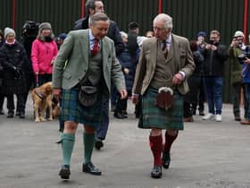 King Charles III during his visit to Aboyne and Mid Deeside Community Shed in Aboyne, Aberdeenshire.