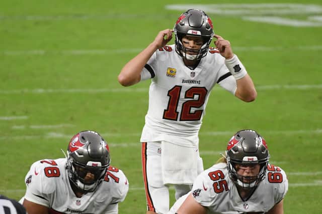 Quarterback Tom Brady appears to be loving life at Tampa Bay Buccaneers. Picture: Ethan Miller/Getty Images