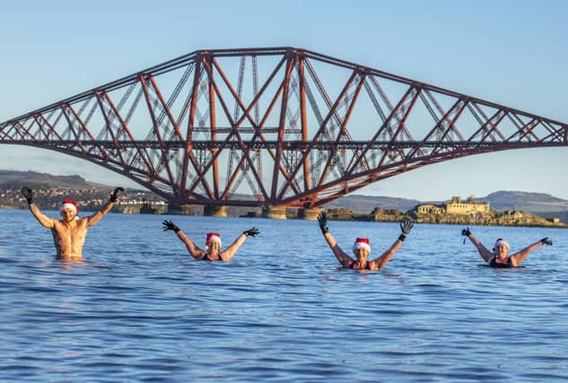 Valts, Linda, Emma and Jana braved the cold water.