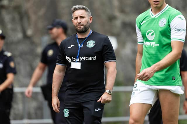 Hibs manager Lee Johnson.