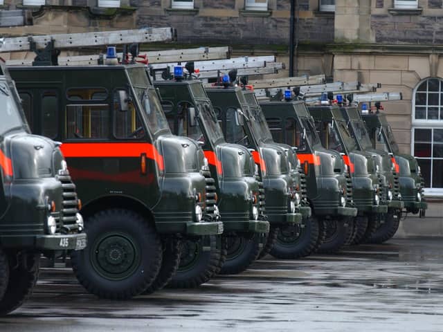 Green Goddesses lined up at Redford Barracks