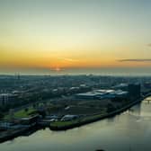 Glasgow at dawn - the city and the Greater Glasgow area have the highest population concentration in Scotland.