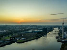 Glasgow at dawn - the city and the Greater Glasgow area have the highest population concentration in Scotland.