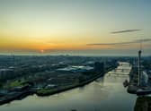 Glasgow at dawn - the city and the Greater Glasgow area have the highest population concentration in Scotland.