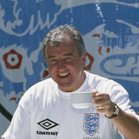 Manager Terry Venables at a training session of the England national football team in 1996 (Picture: Phil Cole/Getty Images)