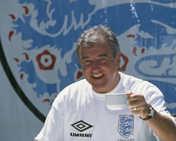 Manager Terry Venables at a training session of the England national football team in 1996 (Picture: Phil Cole/Getty Images)