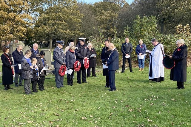Wreaths were laid, prays said a two-minute silence held over the course of the service.