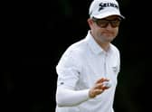 Russell Knox acknowledes the crowd during the final round of the Sony Open in Hawaii at Waialae Country Club in Honolulu. Picture: Cliff Hawkins/Getty Images.