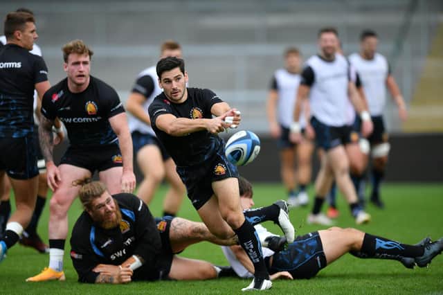 Sam Hidalgo-Clyne in action for Exeter Chiefs.