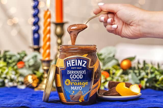 A jar of Heinz [Seriously] Good Terry's Chocolate Orange Mayo.