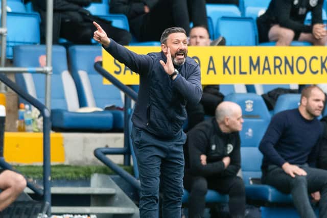 Kilmarnock boss Derek McInnes kicked every ball and made a key tactical decision in his side's 2-1 win over Hearts. (Photo by Mark Scates / SNS Group)