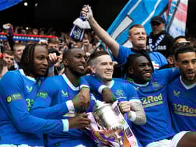 Joe Aribo and Connor Goldson made over 100 Rangers appearances between them last season.  (Photo by Craig Williamson / SNS Group)