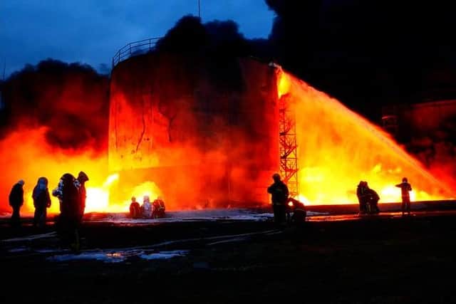 An oil terminal n Lviv was partially destroyed between March and May 2022