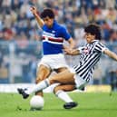 Gianluca Vialli, who has died at the age of 58, in action for Sampdoria in 1984. (Photo by Trevor Jones/Allsport/Getty Images)