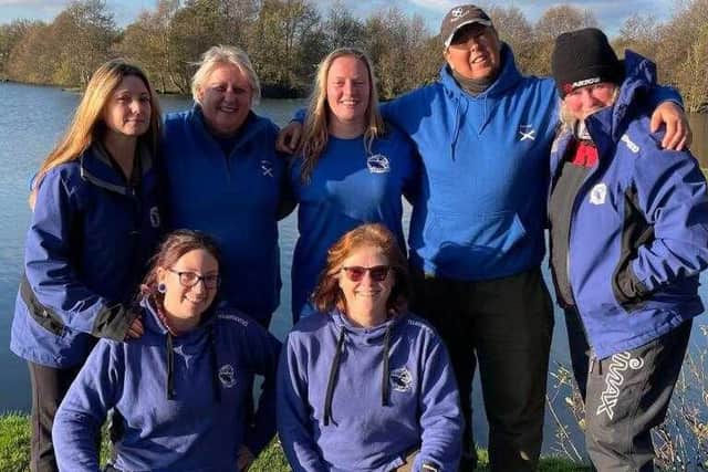 Scotland's ladies carp team last weekend during training at their base at Wyreside Lakes Fishery and Campsite near Lancaster. Back (left to right): Ruth Cormack, Eleanor Mitchell, Catherine Robertson, Margo Robinson, Gill Coutts. Front (left to right): Niki Wildman, Joanne Barlow