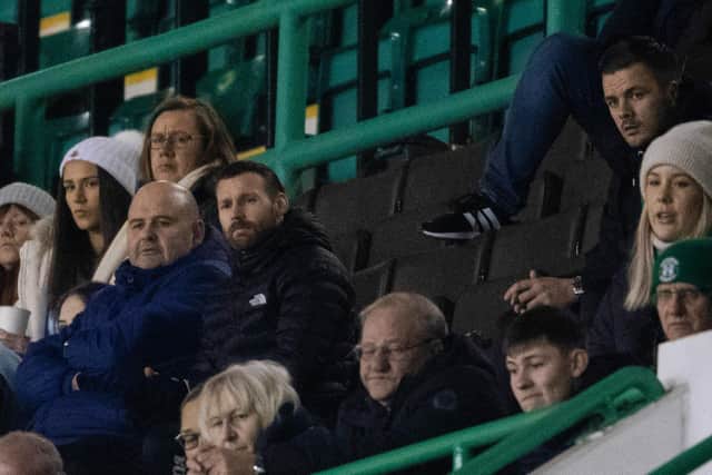 Hibs' Martin Boyle watches on from the stand during the Scottish Cup Fourth Round tie between Hibernian and Cove Rangers at Easter Road, on January 20, 2022, in Edinburgh, Scotland. (Photo by Craig Foy / SNS Group)