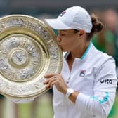 Barty celebrates her first Wimbledon triumph