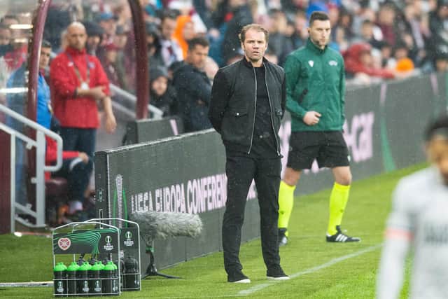 Hearts manager Robbie Neilson on the touchline during the 4-0 defeat to Istanbul Basaksehir at Tynecastle. (Photo by Mark Scates / SNS Group)